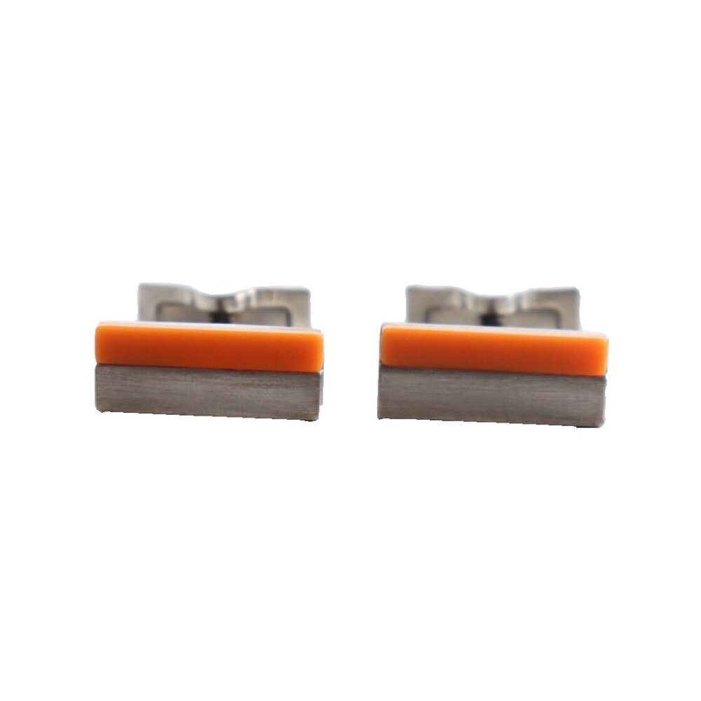 Jack Spade Men’s Cufflinks Orange Silver Metal 2tone Color Rectangular Cufflink